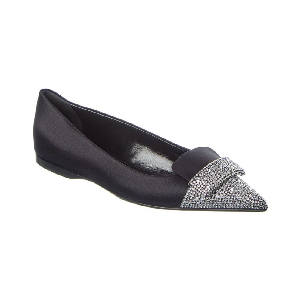 Sergio Rossi Sr1 Satin Flat, Black